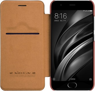 Кожаный чехол книжка Nillkin Qin Leather Case Q-LC XM-M6 для смартфонов Xiaomi Mi 6 Brown